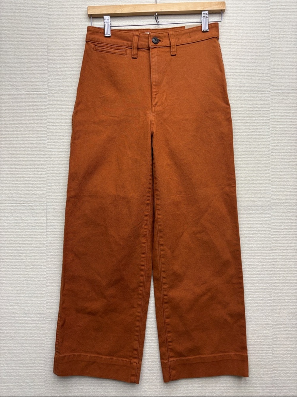New MADEWELL | 25 slim Emmett Wide-Leg crop Pants in Rust Orange